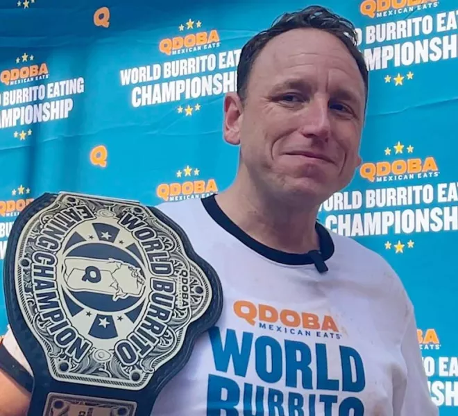 Joey Chestnut QDOBA Burrito Eating Contest